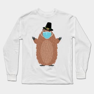 Masked happy groundhog Long Sleeve T-Shirt